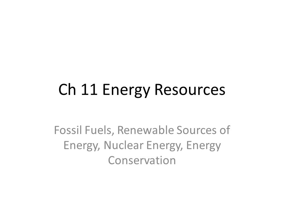 How to Conserve Fossil Fuels!